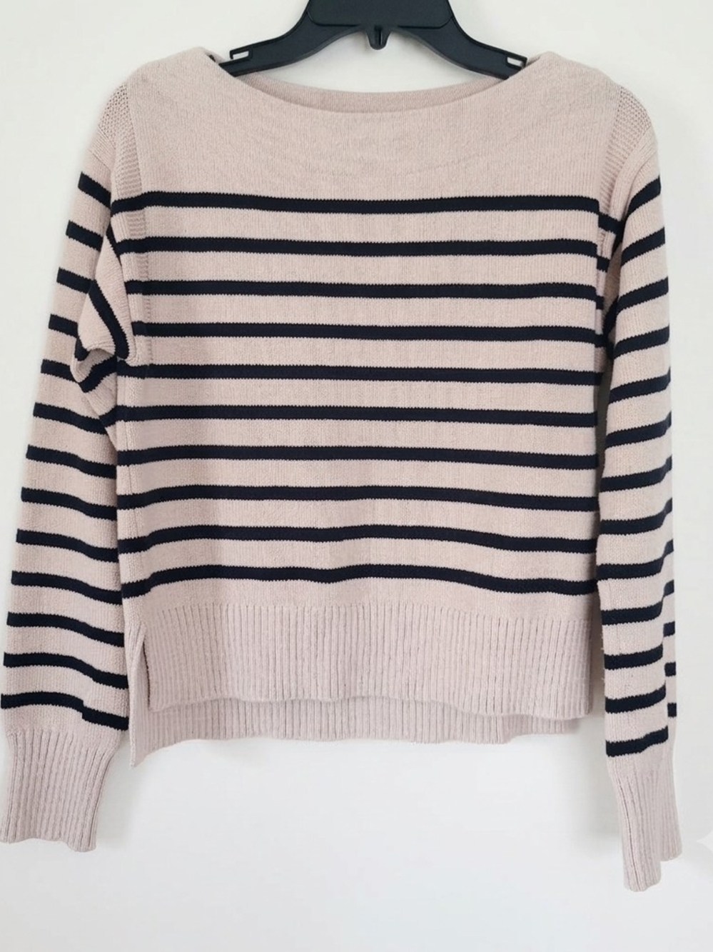 ALEX MILL Beige Black Striped Cotton Boat Neck Sweater Top S Excellent Princess